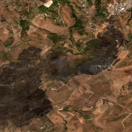 Wildfire near Carlentini (Jul 22) — Sentinel-2 true color