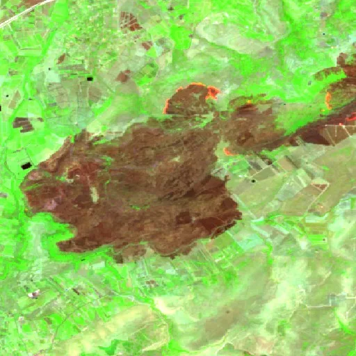 Wildfire near Carlentini (Jul 21) — Sentinel-2 SWIR (fuego)