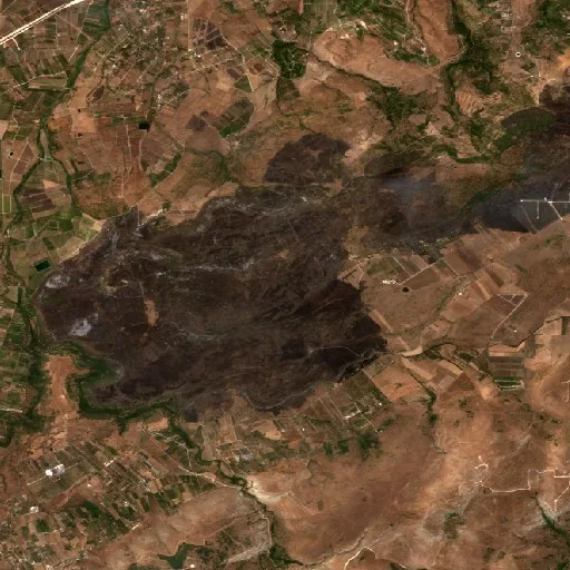 Wildfire near Carlentini (Jul 21) — Sentinel-2 true color