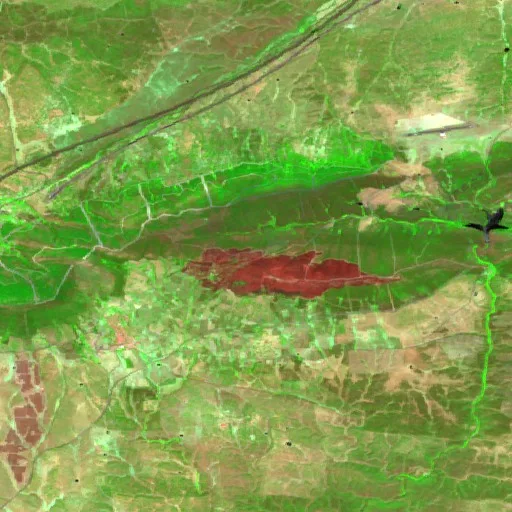 Wildfire near Casas de Millán — Sentinel-2 SWIR (fuego)