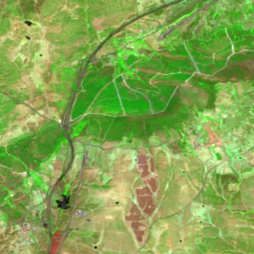 Incendio cerca de Casas de Millán — Sentinel-2 SWIR (fuego)