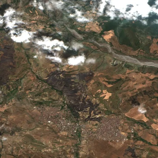 Wildfire near Cassano all'Ionio — Sentinel-2 true color