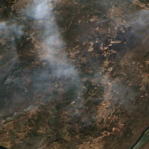 Wildfire near Castedo — Sentinel-2 true color