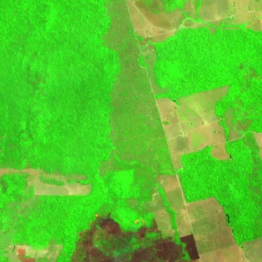 Wildfire near Castelo dos Sonhos (Sep 12) — Sentinel-2 SWIR (fuego)