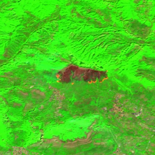 Wildfire near Castiglione del Genovesi — Sentinel-2 SWIR (fuego)