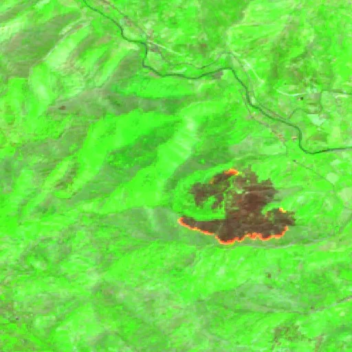 Wildfire near Castiglione di Sicilia — Sentinel-2 SWIR (fuego)