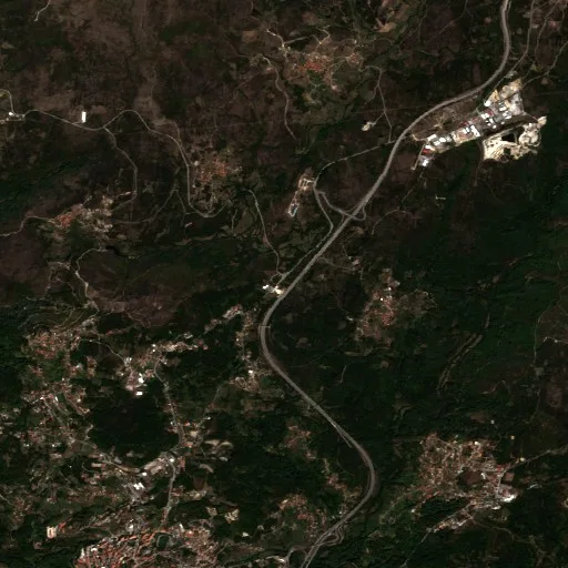 Wildfire near Castro Daire — Sentinel-2 true color