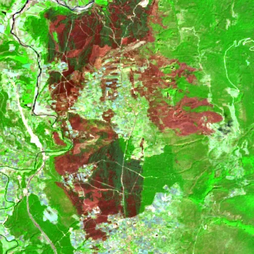 Wildfire near Çavdır — Sentinel-2 SWIR (fuego)