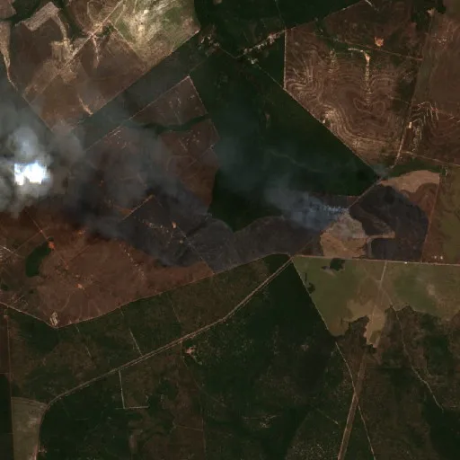 Wildfire near Caxias — Sentinel-2 true color