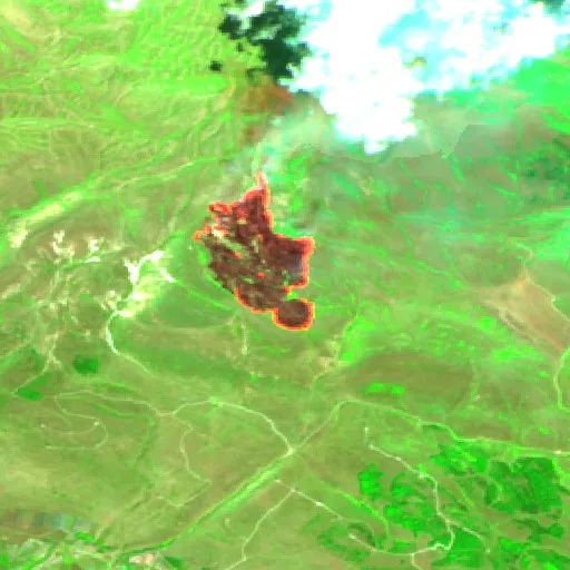 Wildfire near Celano — Sentinel-2 SWIR (fuego)