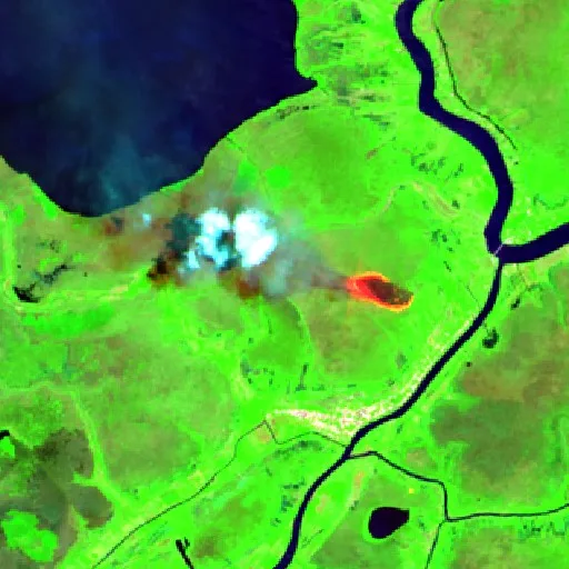 Incendio cerca de Centla (Aug 4) — Sentinel-2 SWIR (fuego)
