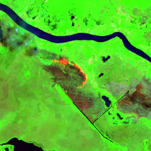 Incendio cerca de Centla (Aug 3) — Sentinel-2 SWIR (fuego)