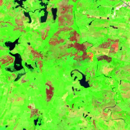 Incendio cerca de Centro (29 jul) — Sentinel-2 SWIR (fuego)