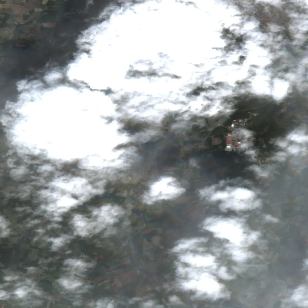 Incendio cerca de Chantada — Sentinel-2 true color