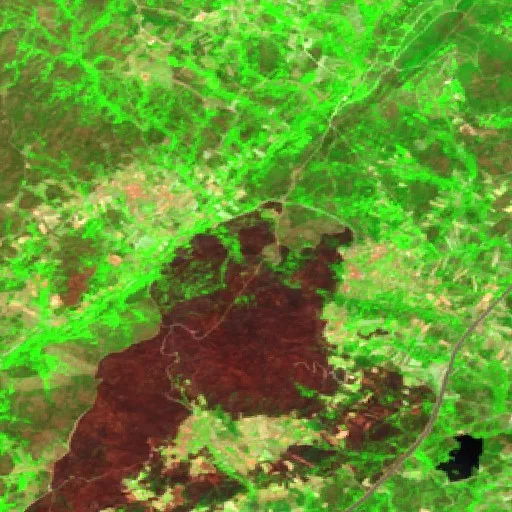 Wildfire near Chaves — Sentinel-2 SWIR (fuego)