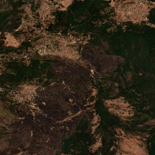 Wildfire near Chemini — Sentinel-2 true color