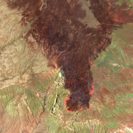 Wildfire near Chichas — Sentinel-2 SWIR (fuego)
