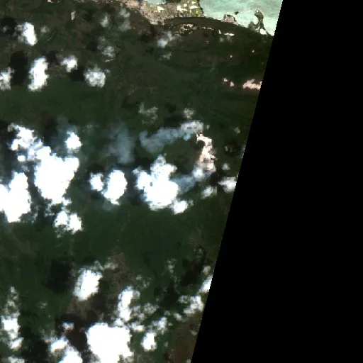 Wildfire near Chiquilá — Sentinel-2 true color