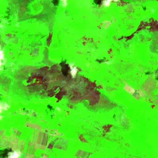 Wildfire near Ciro Redondo (Aug 2) — Sentinel-2 SWIR (fuego)