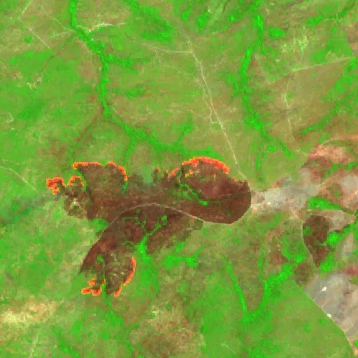 Wildfire near Colinas do Sul — Sentinel-2 SWIR (fuego)