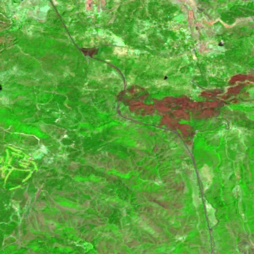 Incendio cerca de Córdoba — Sentinel-2 SWIR (fuego)