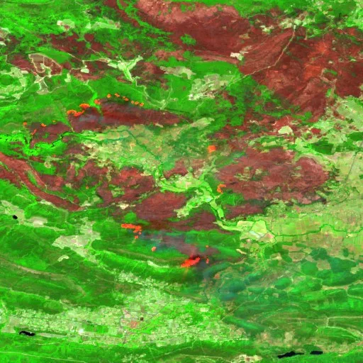 Incendio cerca de Correns (Jul 31 #2) — Sentinel-2 SWIR (fuego)