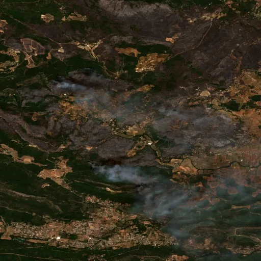Incendio cerca de Correns (Jul 31 #2) — Sentinel-2 true color