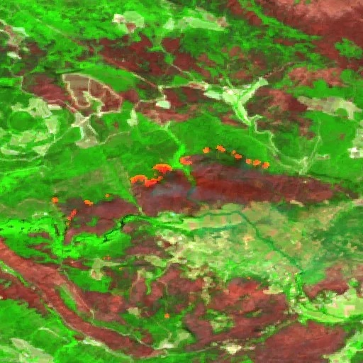 Wildfire near Correns — Sentinel-2 SWIR (fuego)