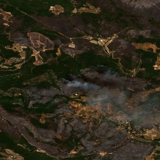 Wildfire near Correns — Sentinel-2 true color