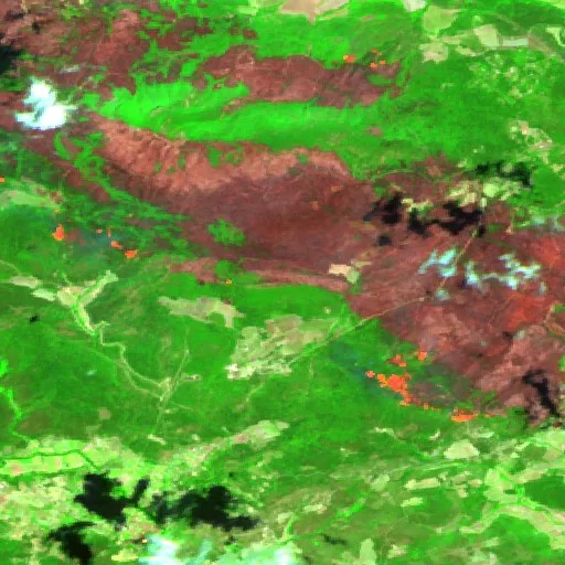 Wildfire near Correns — Sentinel-2 SWIR (fuego)