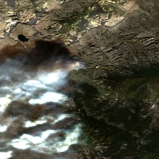 Incendio cerca de Corte (14 oct) — Sentinel-2 true color