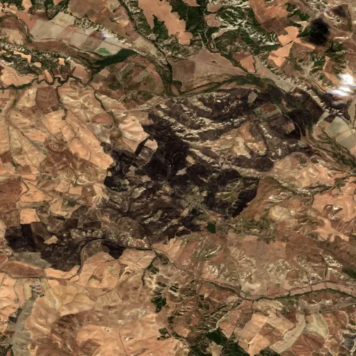 Wildfire near Craco — Sentinel-2 true color