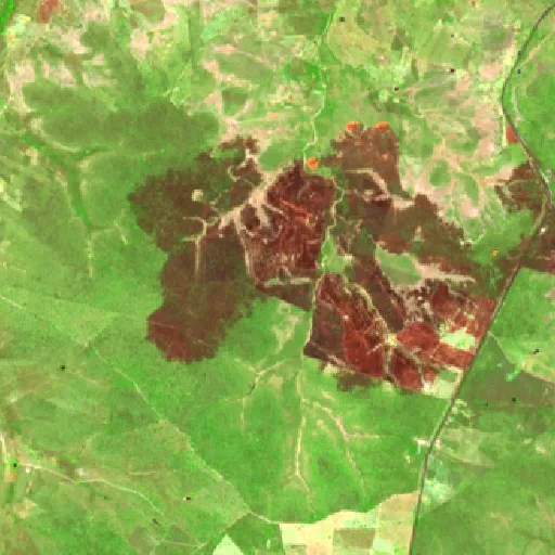 Wildfire near Cristalândia do Piauí (Sep 12) — Sentinel-2 SWIR (fuego)