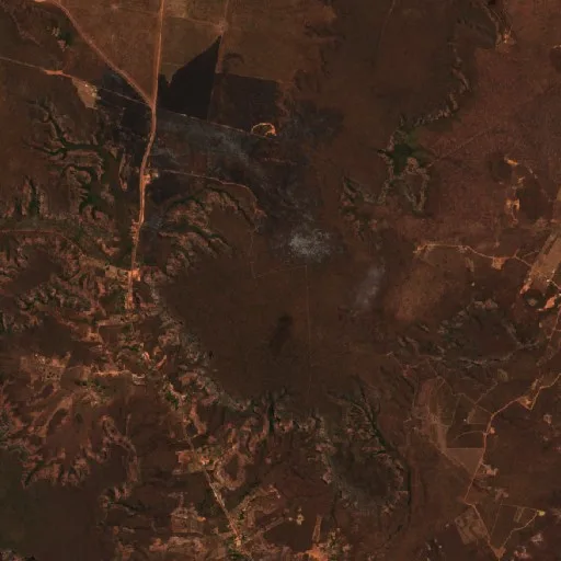 Wildfire near Currais — Sentinel-2 true color