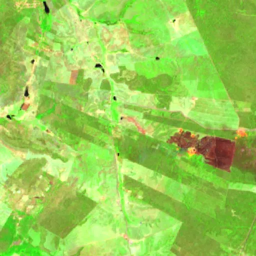 Wildfire near Curralinhos — Sentinel-2 SWIR (fuego)
