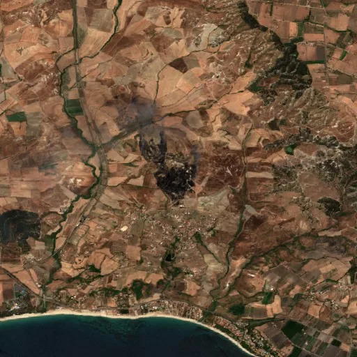 Incendio cerca de Cutro — Sentinel-2 true color