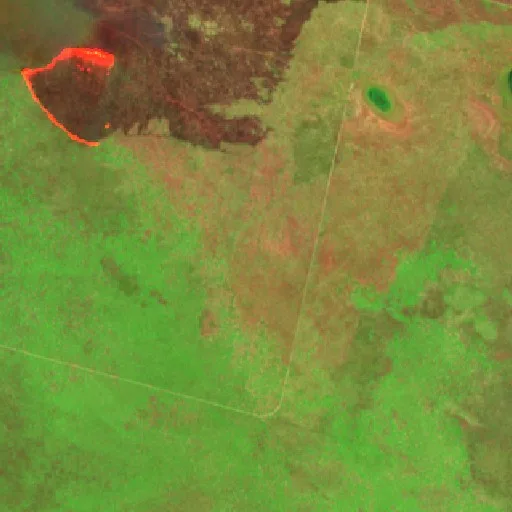 Wildfire near Dampier Peninsula — Sentinel-2 SWIR