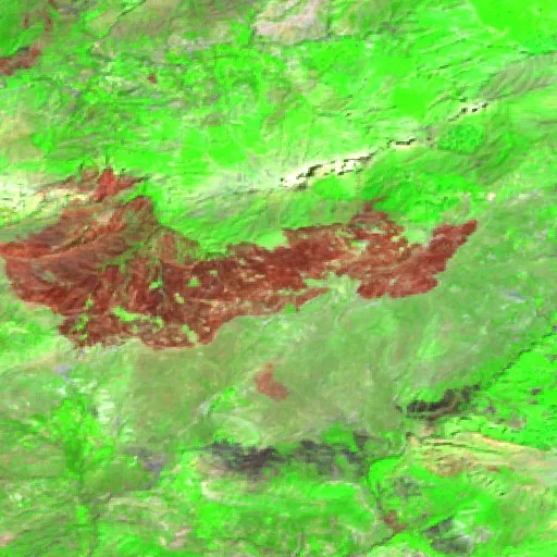 Wildfire near Darguina — Sentinel-2 SWIR (fuego)