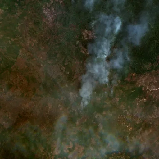Wildfire near Daruba — Sentinel-2 true color