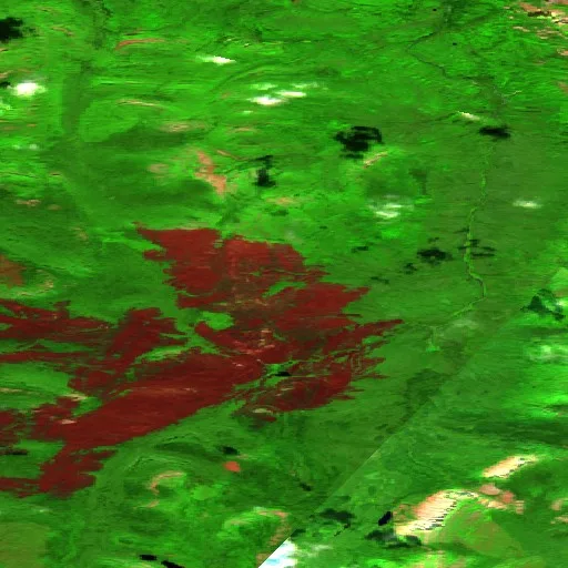 Incendio cerca de Dehcho Region (29 jun · NW) — Sentinel-2 SWIR (fuego)