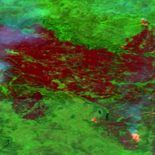 Incendio cerca de Dehcho Region (Jun 29 · E) — Sentinel-2 SWIR (fuego)