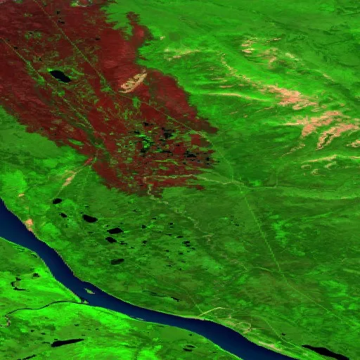 Wildfire near Dehcho Region (Jun 26) — Sentinel-2 SWIR (fuego)