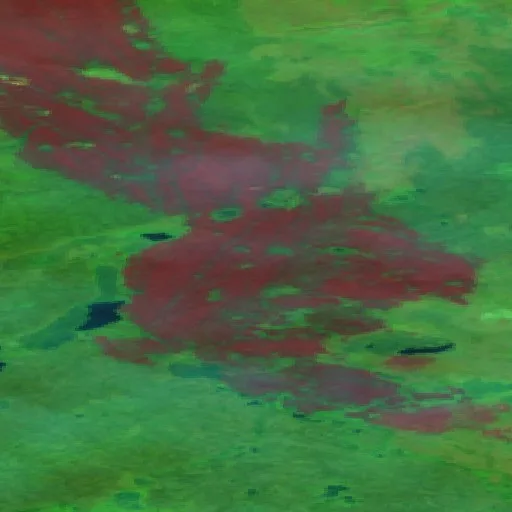 Wildfire near Déline District — Sentinel-2 SWIR (fuego)