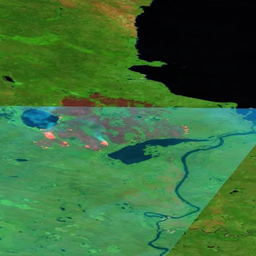 Incendio cerca de Déline District (Jun 28) — Sentinel-2 SWIR (fuego)