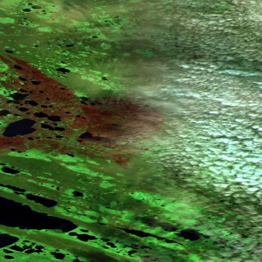 Wildfire near Deline (Jul 14 · E) — Sentinel-2 SWIR (fuego)