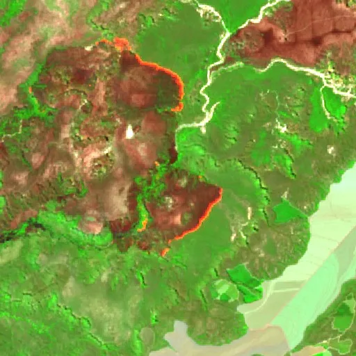 Wildfire near Dianópolis (Aug 22) — Sentinel-2 SWIR (fuego)