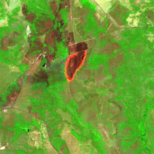 Incendio cerca de Dianópolis (27 ago) — Sentinel-2 SWIR (fuego)