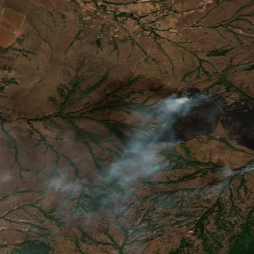Wildfire near Dobruševo — Sentinel-2 true color