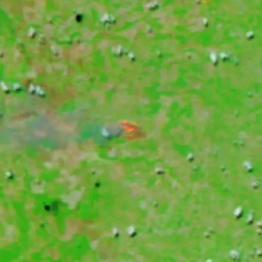 Incendio cerca de Dueré — NASA satellite