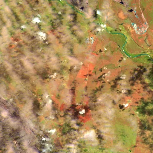Incendio cerca de Dysart (26 oct) — Sentinel-2 SWIR (fuego)
